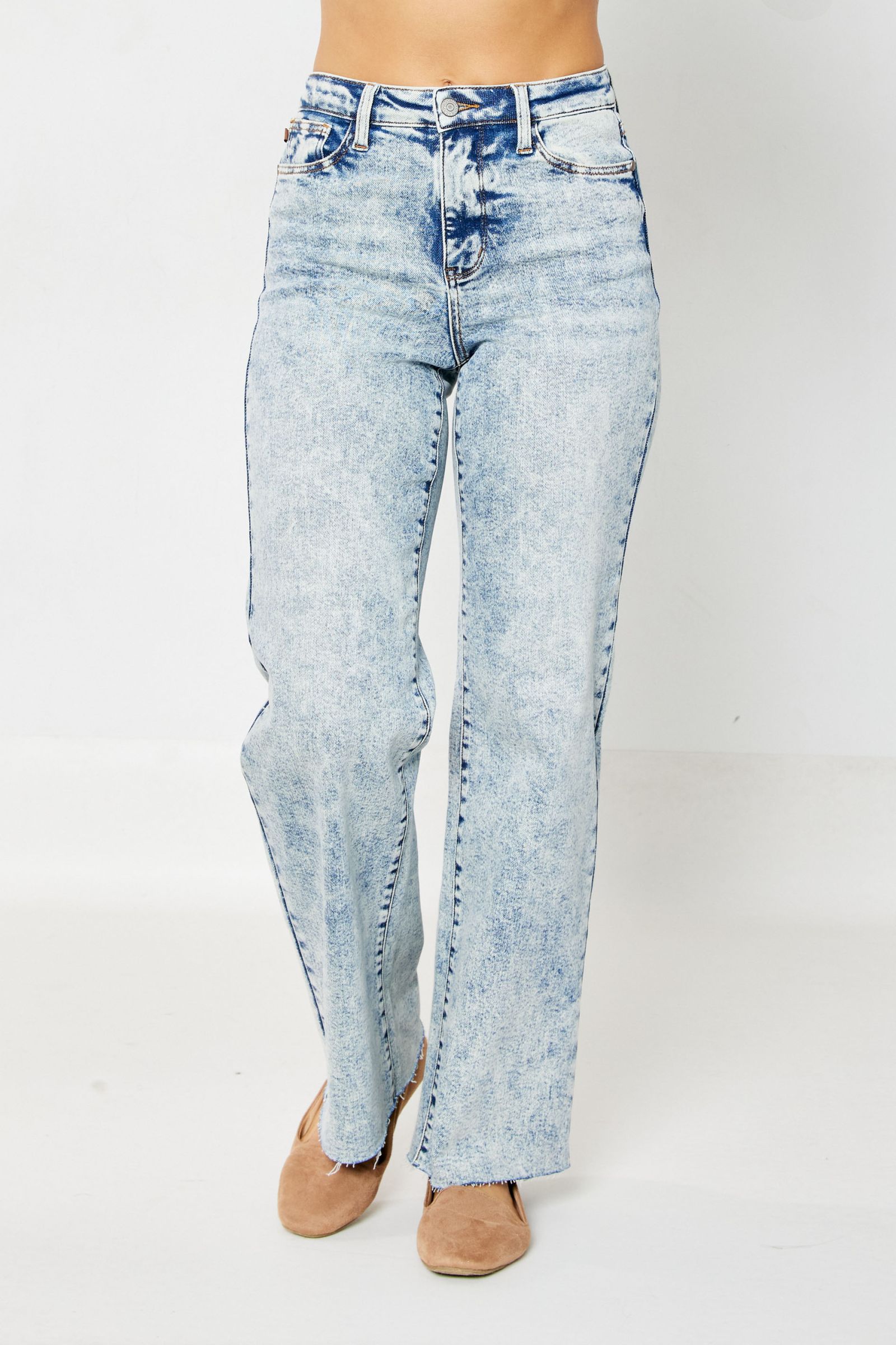 Judy Blue Hi-Rise 2 Hem Trouser Flare Jeans