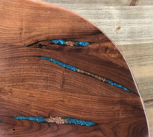 Wood Utensils with Turquoise Inlay - Mesquite with Turquoise Inlay